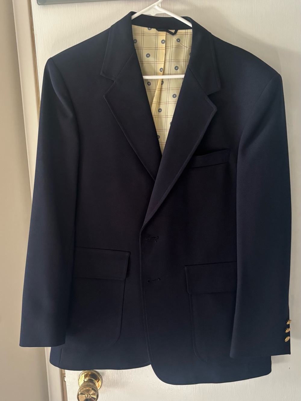 Sears Roebuck and Company Men's Navy Blue Classic Two-Button Blazer